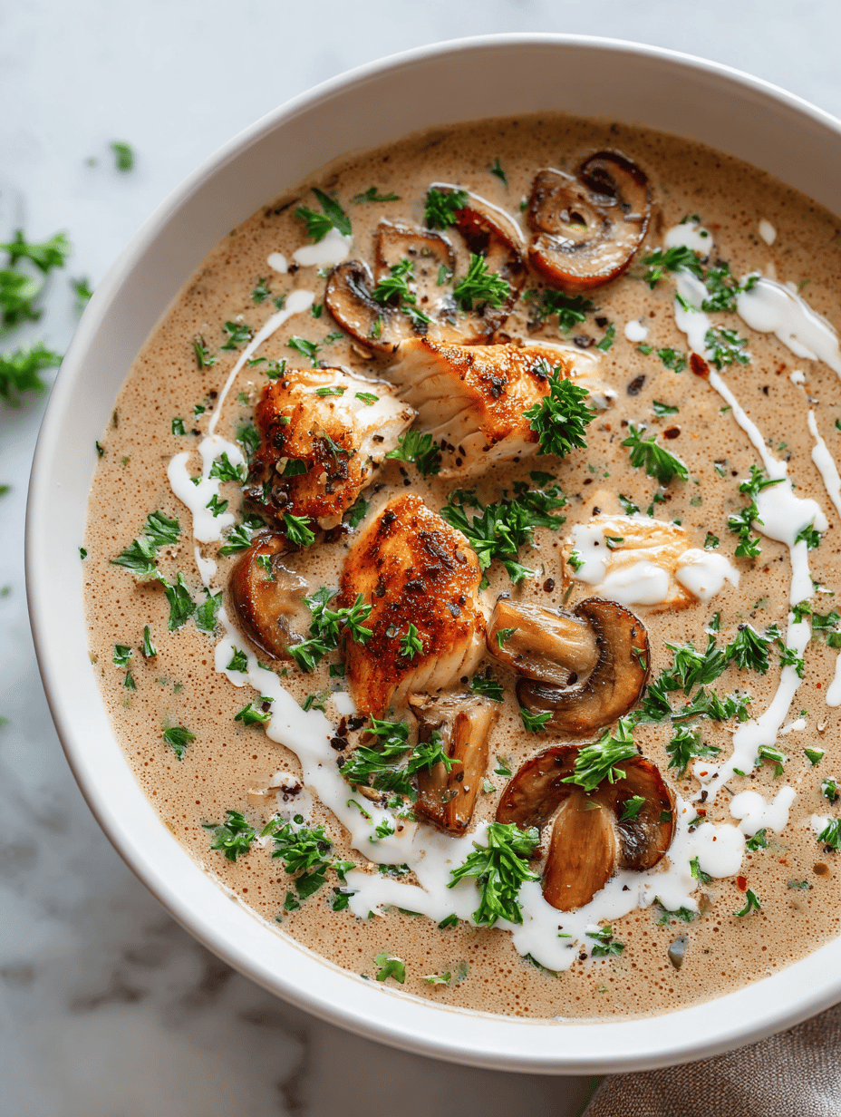 creamy mushroom chicken soup recipe